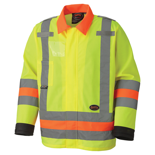 6007 Breathable Traffic Safety Jacket, Polyester, High Visibility Lime-Yellow, X-Small Infinity Industrial Services Inc.