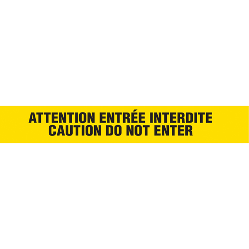 Rubans pour barricades, Bilingue, 3" la x 1000' lo, 3 mils, Noir sur jaune Infinity Industrial Services Inc.