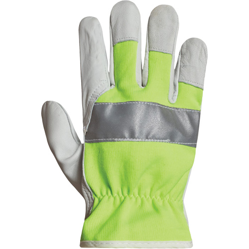 Gants de conducteur haute visibilit&eacute; avec bandes r&eacute;fl&eacute;chissantes Endura, 3T-Grand, Paume en Cuir fleur de ch&egrave;vre Infinity Industrial Services Inc.