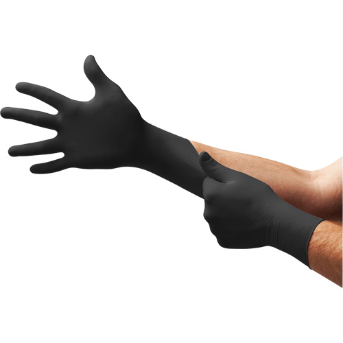 Gants d'examen MidKnight, Moyen, Nitrile, 4,7 mils, Sans poudre, Noir, Classe 2 Infinity Industrial Services Inc.