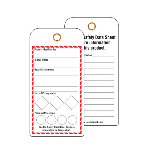 &eacute;tiquettes SGH pour le milieu de travail, Papier cartonn&eacute;, 3" la x 6" h, Anglais Infinity Industrial Services Inc.