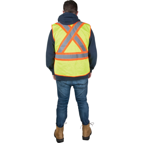Veste d'arpenteur r&eacute;sistante aux flammes, Jaune lime haute visibilit&eacute;, Moyen, Polyester Infinity Industrial Services Inc.