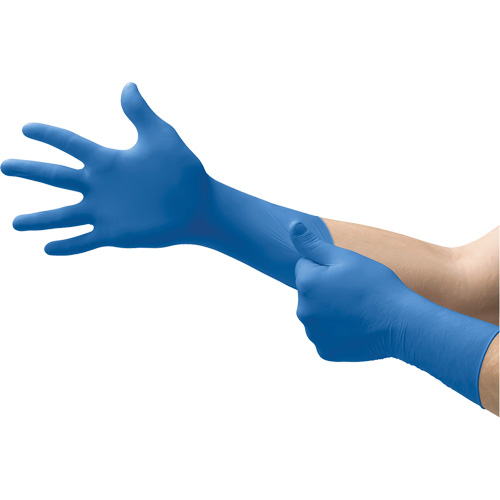Gants dexamen m&eacute;dical Microflex SafeGrip SG-375, Petit, Latex, 11 mils, Sans poudre, Bleu, Classe 2 Infinity Industrial Services Inc.