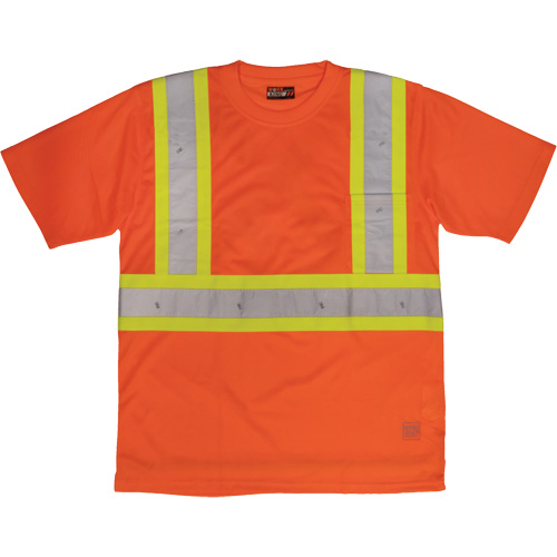 T-shirt de s&eacute;curit&eacute; avec poche &agrave; manches courtes, Polyester, Grand, Orange haute visibilit&eacute; Infinity Industrial Services Inc.