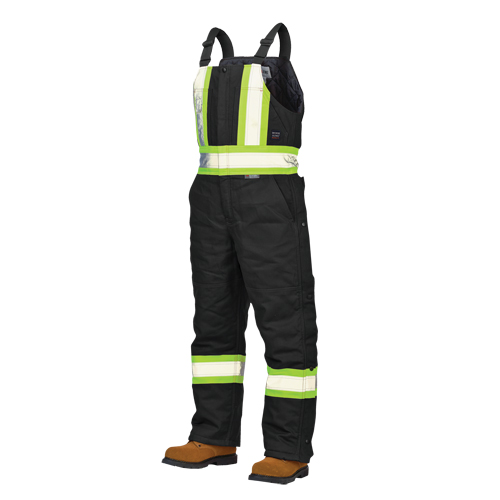 Salopettes de s&eacute;curit&eacute; doubl&eacute;e en canevas, Coton, Grand, Noir Infinity Industrial Services Inc.