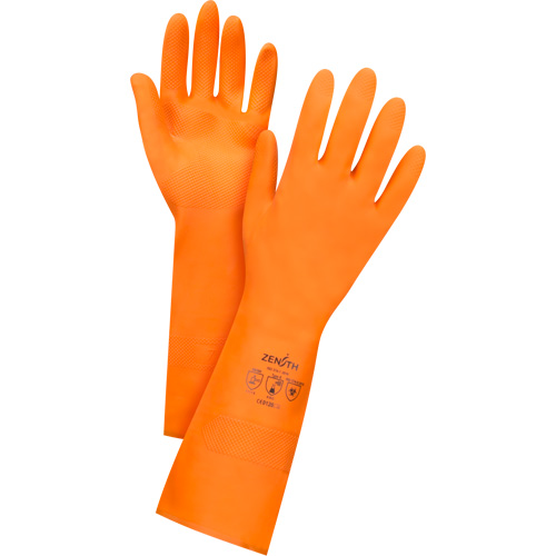 Gants orange de premi&egrave;re qualit&eacute; r&eacute;sistants aux produits chimiques, Taille T-Grand/10, 13" lo, Latex de caoutchouc, Doublure en Ouat&eacute;e, 28 mils Infinity Industrial Services Inc.
