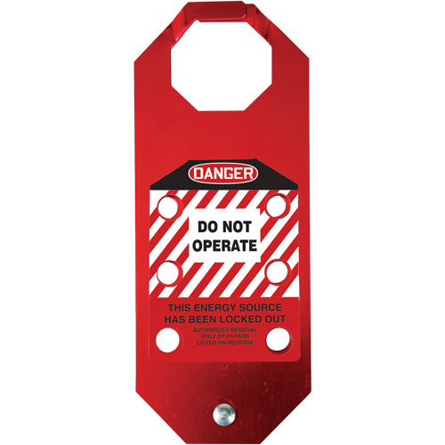 Stopout&reg; OSHA Danger Aluma-Tag Do Not Operate Hasp, Red Infinity Industrial Services Inc.