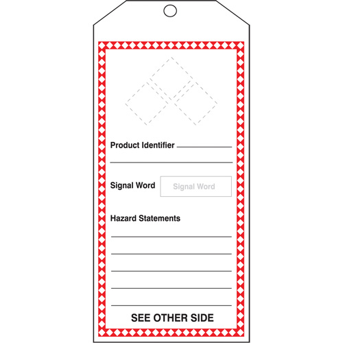GHS Jumbo Safety Tag, Cardstock, 3-7/8" W x 8-1/2" H, English Infinity Industrial Services Inc.