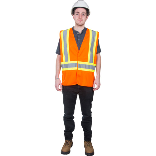 Veste de s&eacute;curit&eacute; pour la circulation, Orange haute visibilit&eacute;, 2T-Grand, Polyester Infinity Industrial Services Inc.