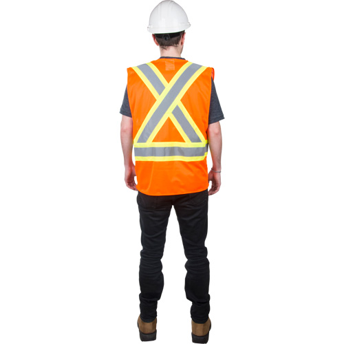 Veste de s&eacute;curit&eacute; pour la circulation, Orange haute visibilit&eacute;, 2T-Grand, Polyester Infinity Industrial Services Inc.