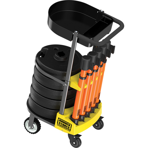 Chariot de transport avec plateau pour barri&egrave;re PLUS, 75' lo, M&eacute;tal, Orange Infinity Industrial Services Inc.
