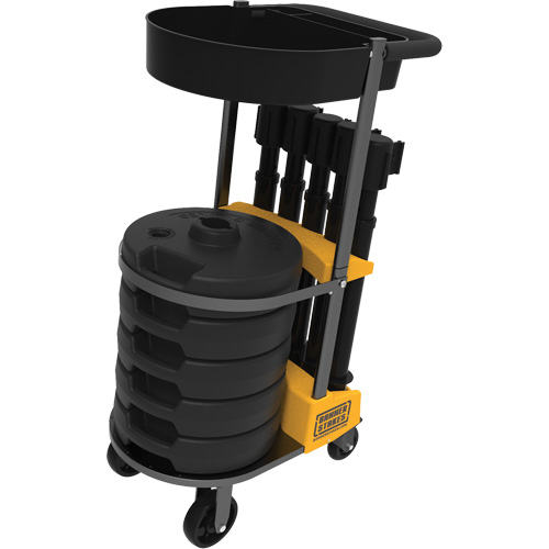 PLUS Barrier Post Cart Kit with Tray, 75' L, Metal, Black Infinity Industrial Services Inc.