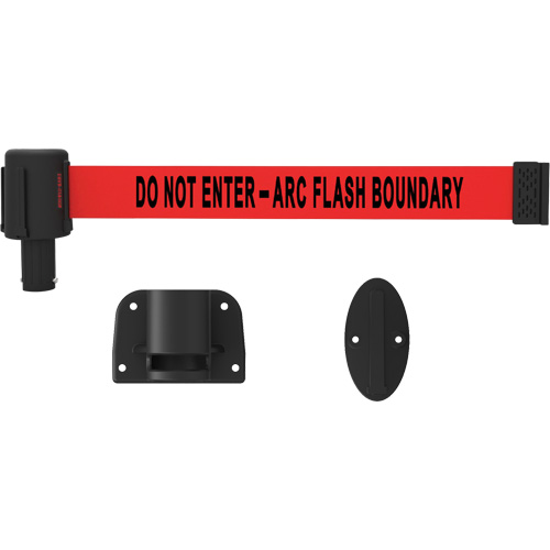 PLUS Wall Mount Barrier System, Plastic, Screw Mount, 15', Red Tape Infinity Industrial Services Inc.