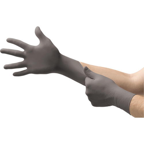 Gants jetables TouchNTuff 93-250, 6/T-petit, Nitrile, 5,1 mils/7,9-mil, Sans poudre, Gris Infinity Industrial Services Inc.