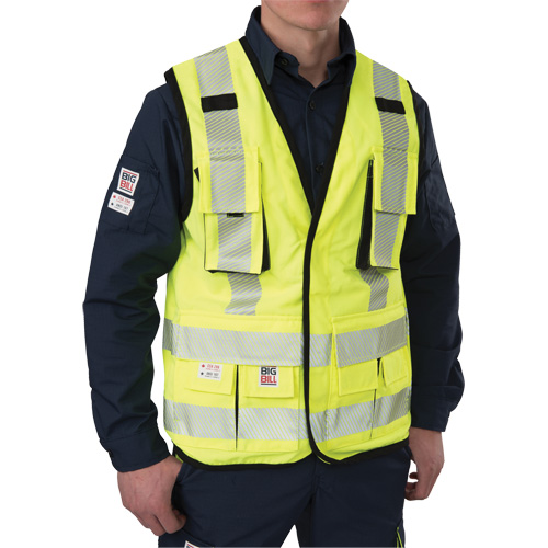 Veste antid&eacute;chirure pour arpenteur, Jaune lime haute visibilit&eacute;, Petit, Polyester Infinity Industrial Services Inc.