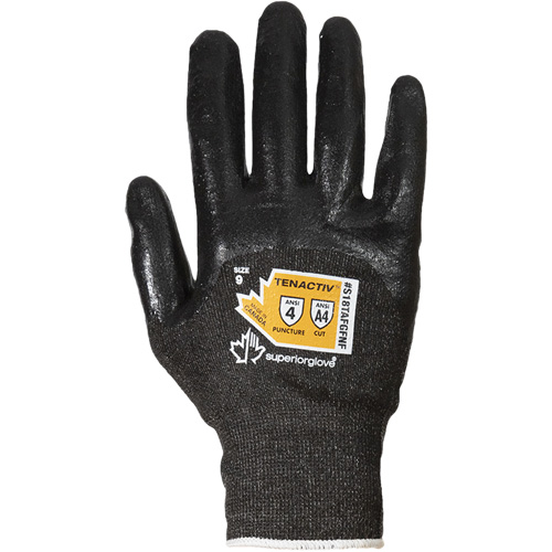Gants en tricot de fibre filament composite ultrafin, Taille 5, Calibre 18, Rev&ecirc;tement Mousse de nitrile, Enveloppe en TenActiv, ASTM ANSI niveau A4 Infinity Industrial Services Inc.