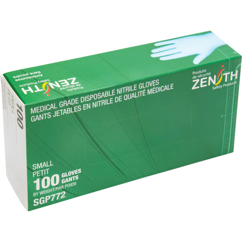 Gants jetables de calibre m&eacute;dical r&eacute;sistants &agrave; la perforation, Petit, Nitrile, 4,5 mils, Sans poudre, Bleu, Classe 2 Infinity Industrial Services Inc.
