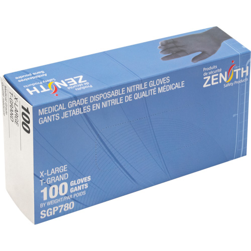 Gants jetables de calibre m&eacute;dical r&eacute;sistants &agrave; la perforation, T-Grand, Nitrile, 5 mils, Sans poudre, Noir, Classe 2 Infinity Industrial Services Inc.