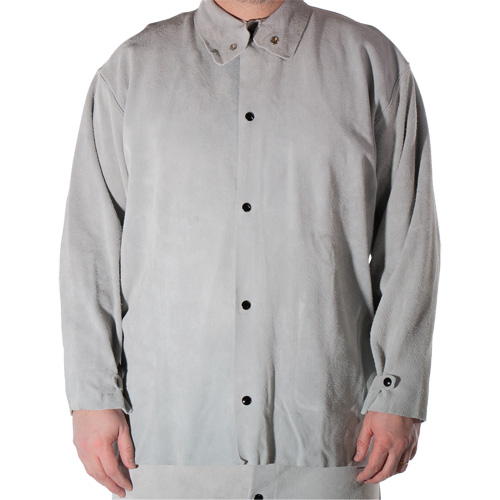 Veste de soudage en cuir de vache refendu, Cuir, Petit, Gris Infinity Industrial Services Inc.