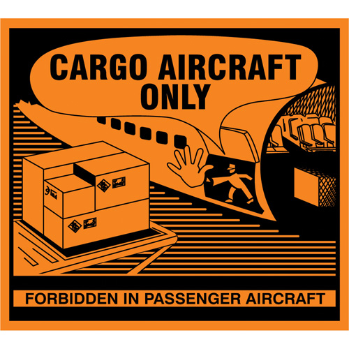 "Cargo Aircraft Only" Handling Labels, 4-3/4" L x 4-1/4" W, Orange Infinity Industrial Services Inc.