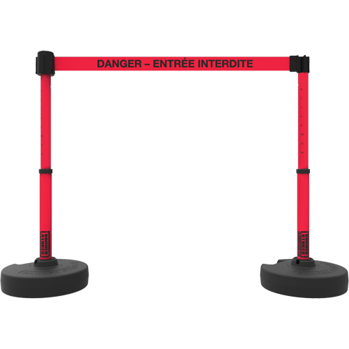Plus Barrier Post Set, Plastic, 42" H, Red Tape, 15' Tape Length Infinity Industrial Services Inc.