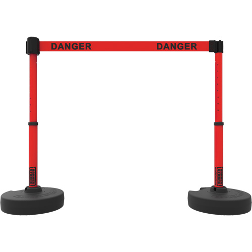 Plus Barrier Post Set, Plastic, 42" H, Red Tape, 15' Tape Length Infinity Industrial Services Inc.