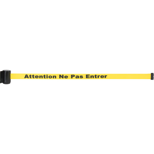 Magnetic Tape Cassette for Build-Your-Own Crowd Control Barrier, Attention ne pas entrer, 7', Yellow Tape Infinity Industrial Services Inc.