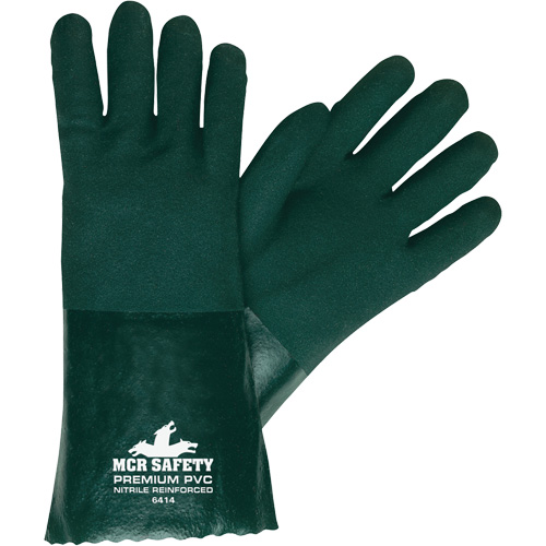 Chemical Resistant Gloves, Size Large, 14" L, PVC, Jersey Inner Lining Infinity Industrial Services Inc.