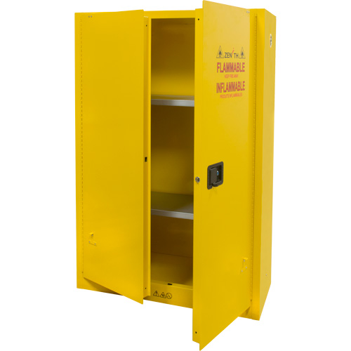 Flammable Storage Cabinet, 45 gal., 2 Door, 43" W x 65" H x 18" D Infinity Industrial Services Inc.
