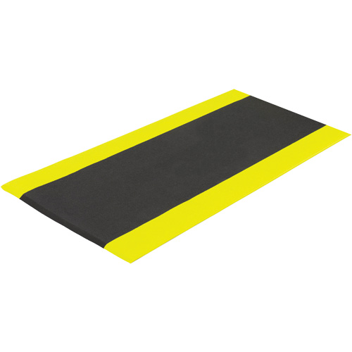 Airsoft Anti-Fatigue Mat, Pebbled, 3' x 5' x 3/8", Black/Yellow, PVC Sponge Infinity Industrial Services Inc.