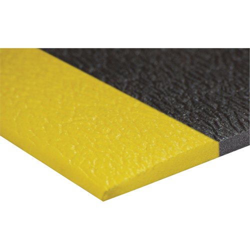 Airsoft Anti-Fatigue Mat, Pebbled, 3' x 5' x 3/8", Black/Yellow, PVC Sponge Infinity Industrial Services Inc.