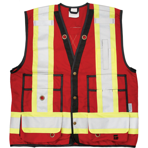 Veste d'arpenteur Open Road, Rouge, Grand, Polyester Infinity Industrial Services Inc.