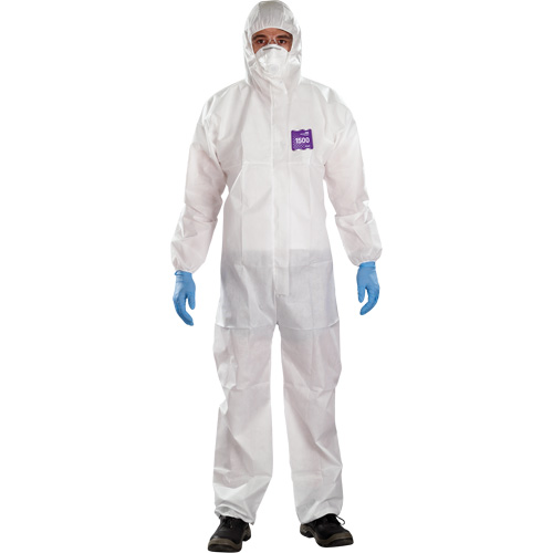 Alphatec Microchem Coveralls with Collar, Large, White, SMS Infinity Industrial Services Inc.