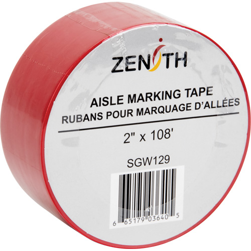 Aisle Marking Tape, 2" x 108', PVC, Red Infinity Industrial Services Inc.