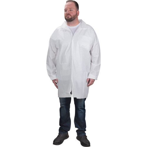 Protective Lab Coat, Microporous, White, Medium Infinity Industrial Services Inc.