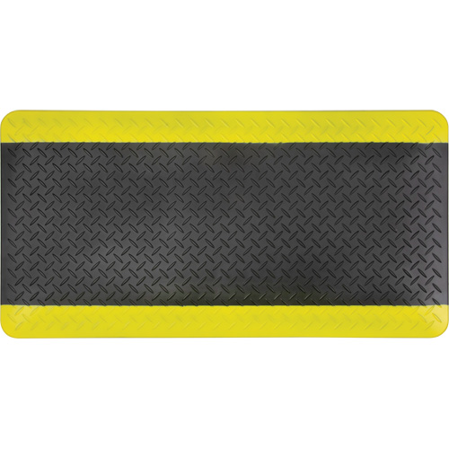 Anti-Fatigue Matting, Diamond, 1-2/3' x 3-1/4' x 3/4", Black/Yellow, Polyurethane Infinity Industrial Services Inc.