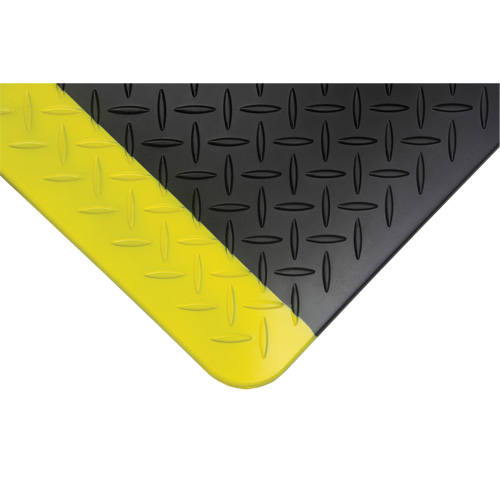Anti-Fatigue Matting, Diamond, 1-2/3' x 3-1/4' x 3/4", Black/Yellow, Polyurethane Infinity Industrial Services Inc.