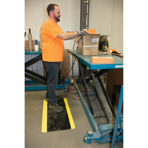 Anti-Fatigue Matting, Diamond, 1-2/3' x 3-1/4' x 3/4", Black/Yellow, Polyurethane Infinity Industrial Services Inc.