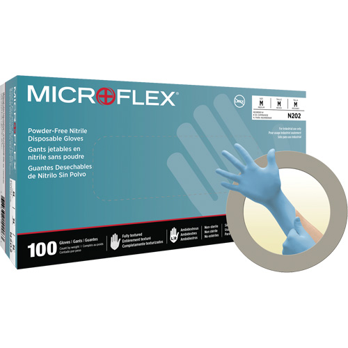Gants jetables N20, Petit, Nitrile, 4,7 mils, Sans poudre, Bleu Infinity Industrial Services Inc.