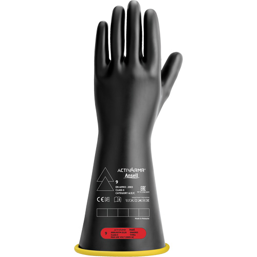 Natural Rubber Electrical Insulating Gloves, ASTM Class 0, Size 7, 14" L Infinity Industrial Services Inc.