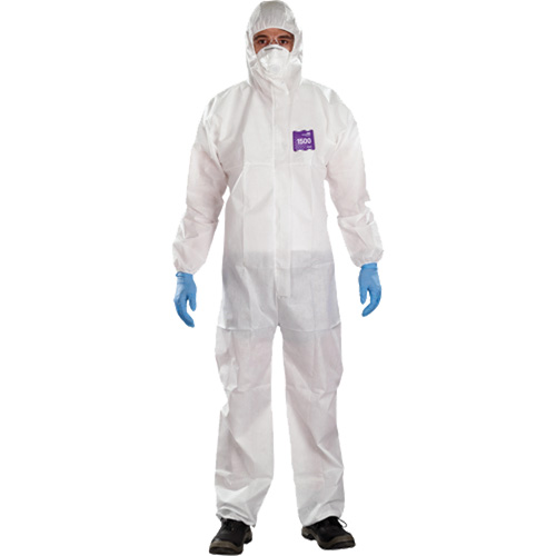 AlphaTec Microchem&reg; 3-Piece Chemical Resistant Coveralls with Hood, 2X-Large, White Infinity Industrial Services Inc.