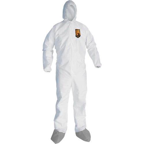 KleenGuardA45 Liquid & Particle Protection Coveralls with Anti-Slip Shoe, Large, Grey/White, Microporous Infinity Industrial Services Inc.