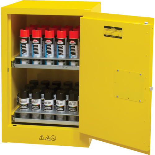 Armoire de rangement pour a&eacute;rosols inflammables, 12 gal., 1 Porte(s), 23" La x 35" h x 18" p Infinity Industrial Services Inc.