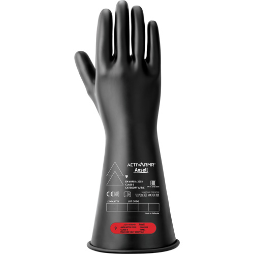 Electrical Insulating Gloves, ASTM Class 0, Size 10, 11" L Infinity Industrial Services Inc.