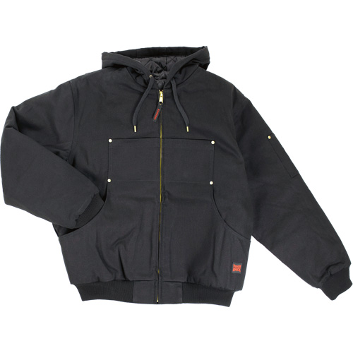 Blouson d'aviateur en toile lourde avec capuchon, Hommes, Moyen (grande taille), Noir Infinity Industrial Services Inc.