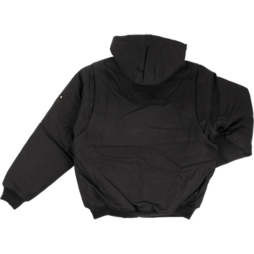 Blouson d'aviateur en toile lourde avec capuchon, Hommes, Moyen (grande taille), Noir Infinity Industrial Services Inc.