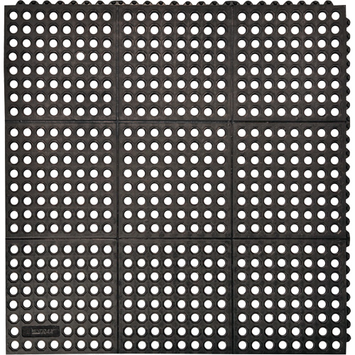 Cushion-Ease&reg; 550 Interlocking Anti-Fatigue Mat, Slotted, 3' x 3' x 3/4", Black, Rubber Infinity Industrial Services Inc.