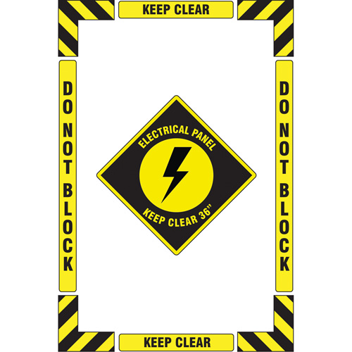 "Electrical Panel" Floor Marking Kit, Adhesive, English with Pictogram Infinity Industrial Services Inc.