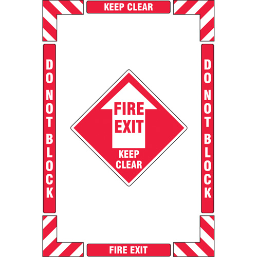 Trousse de marquage du sol ?Fire Exit? (sortie de secours), Adh&eacute;sif, Anglais avec pictogramme Infinity Industrial Services Inc.
