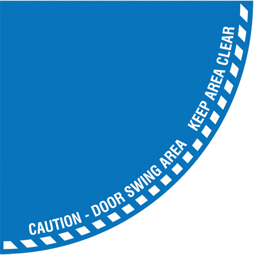 "Caution" Quarter Circle Swing Door Floor Sign, Adhesive, English with Pictogram Infinity Industrial Services Inc.